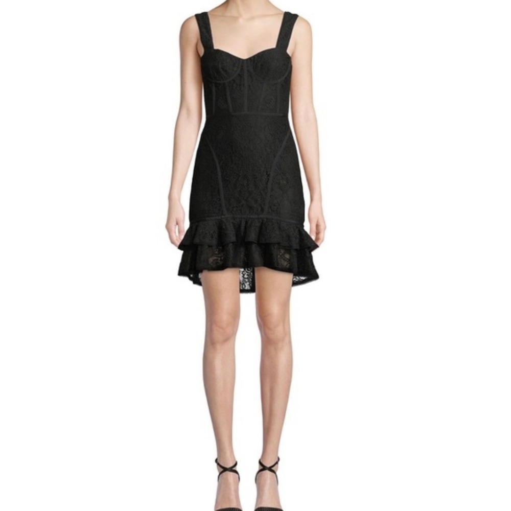 Jonathan Simkhai Dress‎ Lace Corset Cocktail Mini Women 8 Whimsigoth Ruffle New